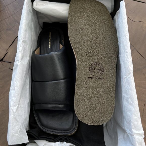 Dries Van Noten - EU41.5 Quilted Grained Leather Flat Slippers Slides SS21 - Picture 9 of 9